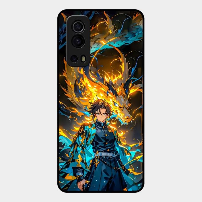 Fire Soul Tanjiro Glass Case Cover For Iqoo Z3 5G