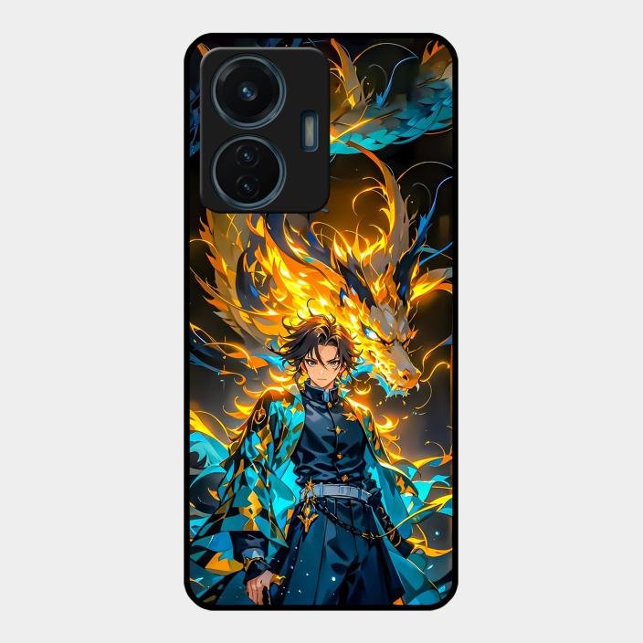 Fire Soul Tanjiro Glass Case Cover For Iqoo Z6 44W