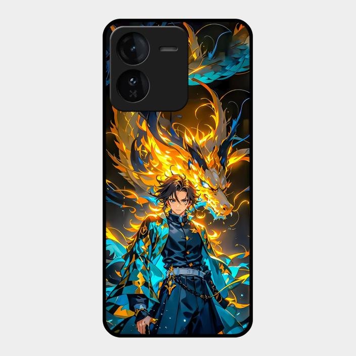 Fire Soul Tanjiro Glass Case Cover For Iqoo Z9 5G