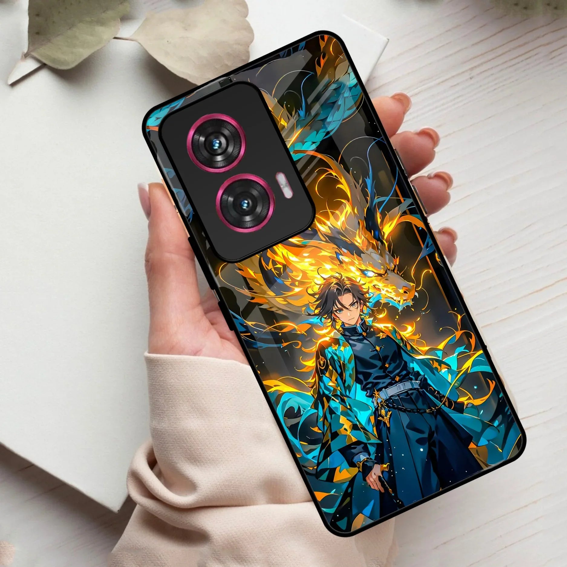 Fire Soul Tanjiro Glass Case Cover For Motorola - ShopOnCliQ