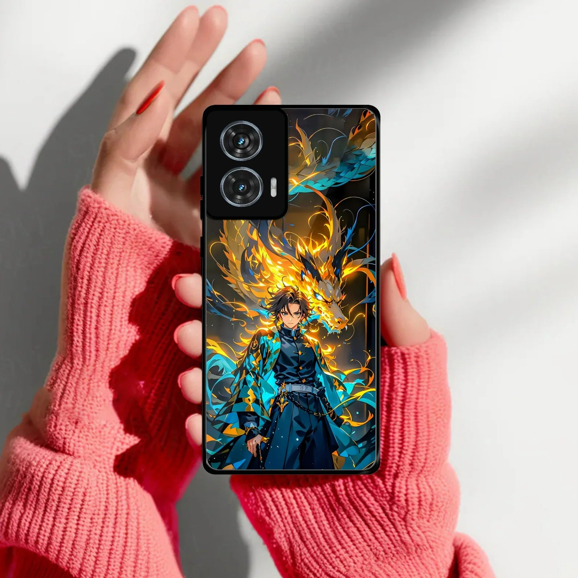 Fire Soul Tanjiro Glass Case Cover For Motorola - ShopOnCliQ