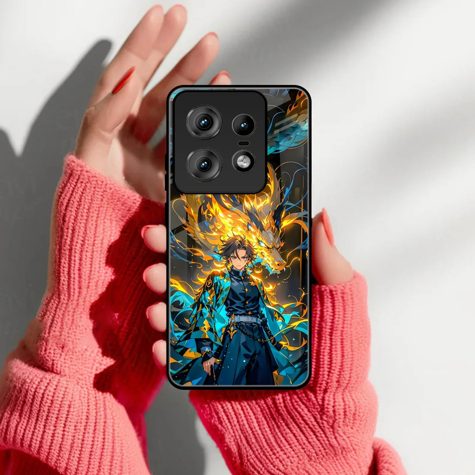 Fire Soul Tanjiro Glass Case Cover For Motorola - ShopOnCliQ