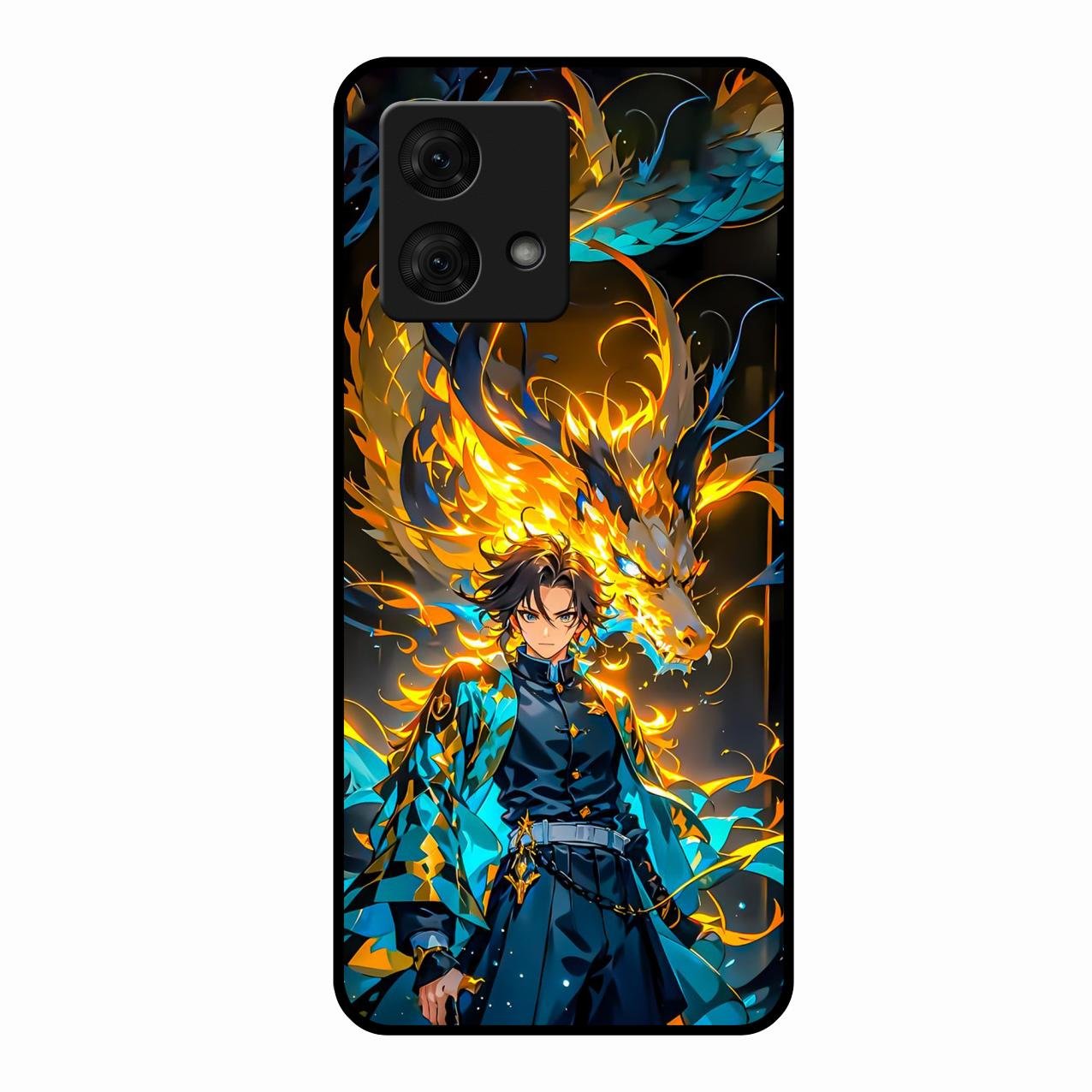 Fire Soul Tanjiro Glass Case Cover For Motorola g84 5G