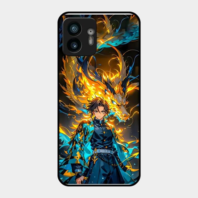 Fire Soul Tanjiro Glass Case Cover For Nothing Phone 2
