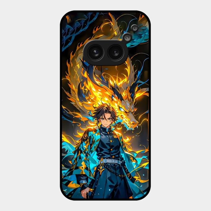 Fire Soul Tanjiro Glass Case Cover For Nothing Phone 2A 5G