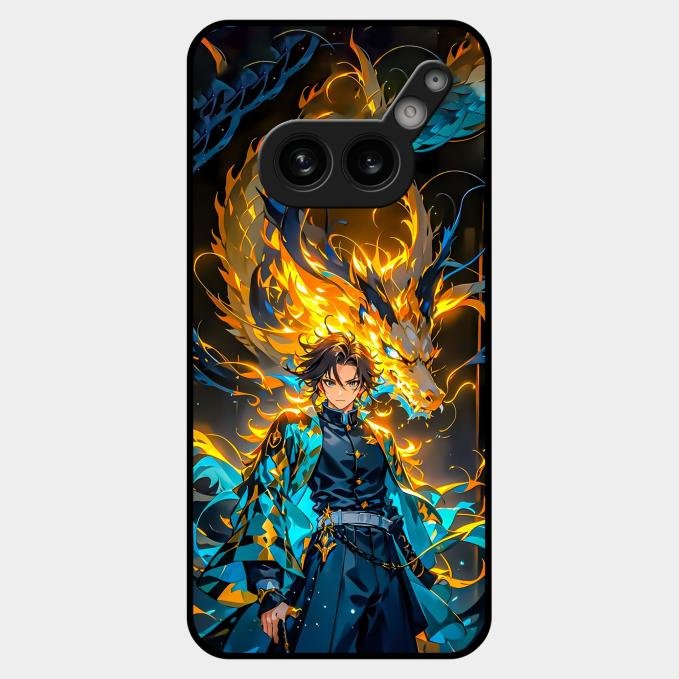 Fire Soul Tanjiro Glass Case Cover For Nothing Phone 2A Plus