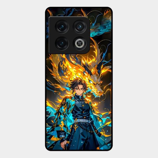 Fire Soul Tanjiro Glass Case Cover For Oneplus 10 Pro 5G
