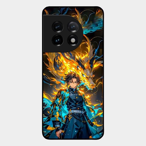 Fire Soul Tanjiro Glass Case Cover For Oneplus 11 5G