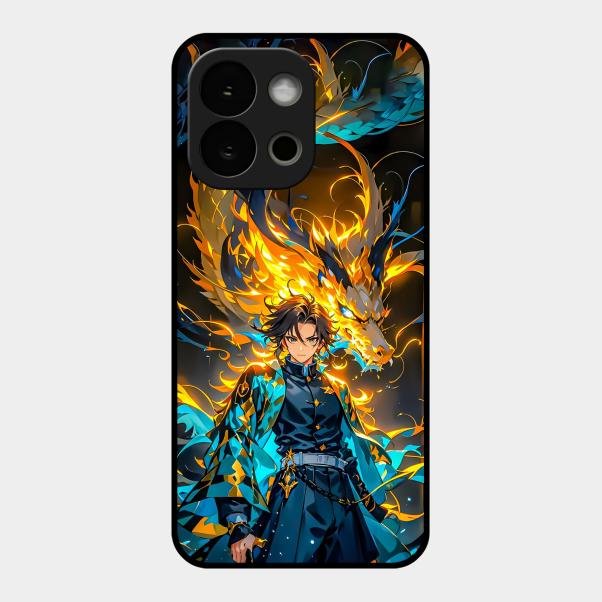 Fire Soul Tanjiro Glass Case Cover For Oneplus 13S 5G