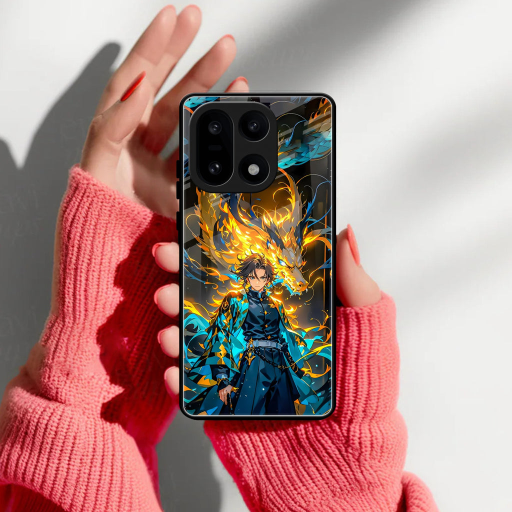 Fire Soul Tanjiro Glass Case Cover For OnePlus 15 5G