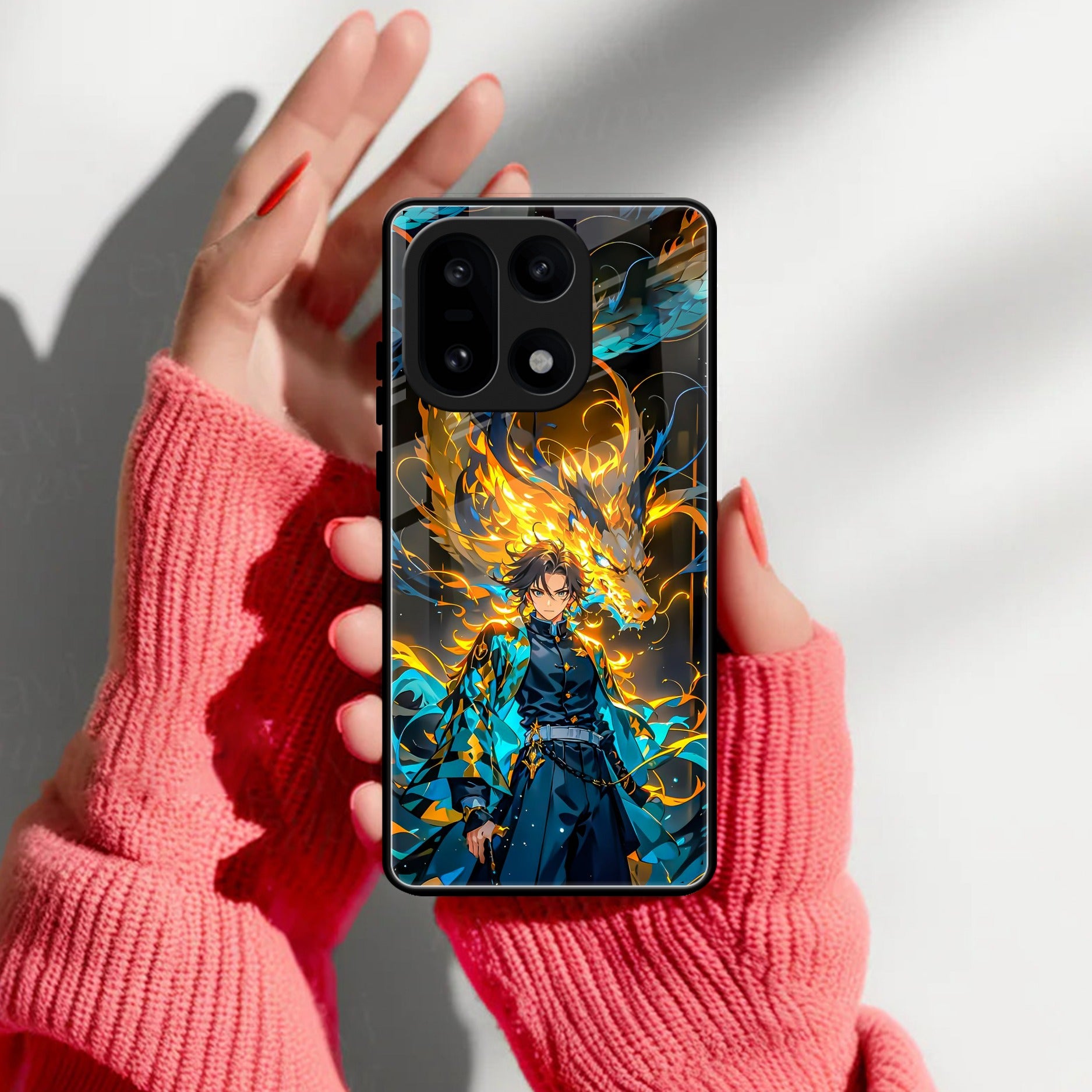 Fire Soul Tanjiro Glass Case Cover For OnePlus 15 5G