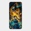 Fire Soul Tanjiro Glass Case Cover For Oneplus 7T Pro