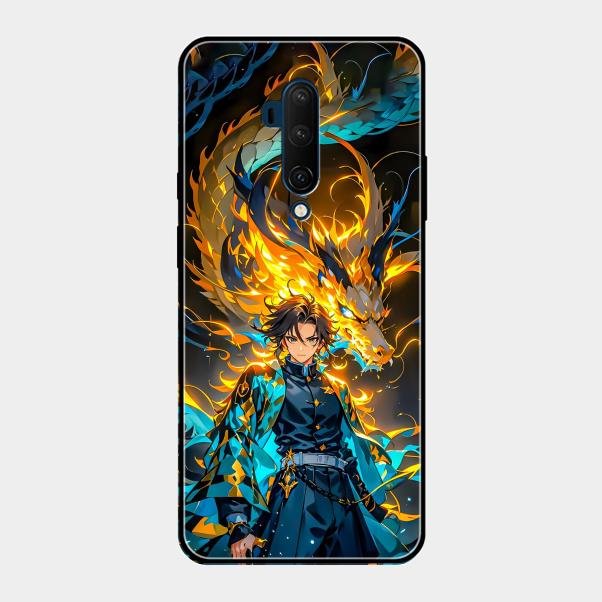 Fire Soul Tanjiro Glass Case Cover For Oneplus 7T Pro