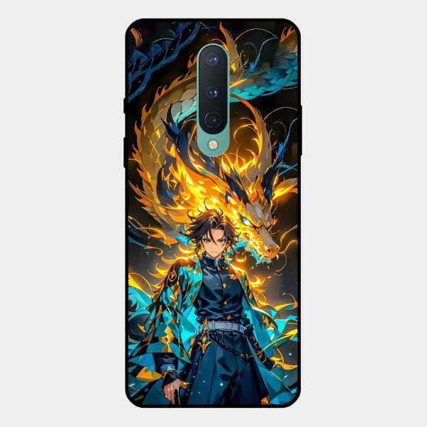 Fire Soul Tanjiro Glass Case Cover For Oneplus 8
