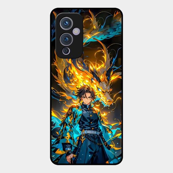 Fire Soul Tanjiro Glass Case Cover For Oneplus 9 5G