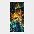 Fire Soul Tanjiro Glass Case Cover For Oneplus Nord Ce 4 5G