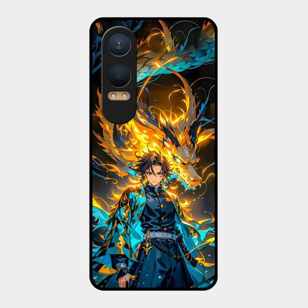Fire Soul Tanjiro Glass Case Cover For Oneplus Nord Ce 4 Lite 5G