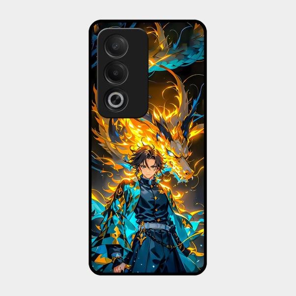 Fire Soul Tanjiro Glass Case Cover For Oppo A3 Pro 5G