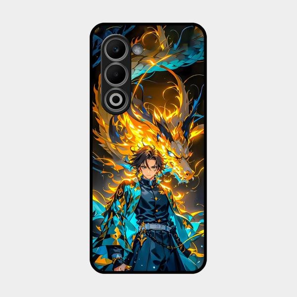 Fire Soul Tanjiro Glass Case Cover For Oppo A5 5G