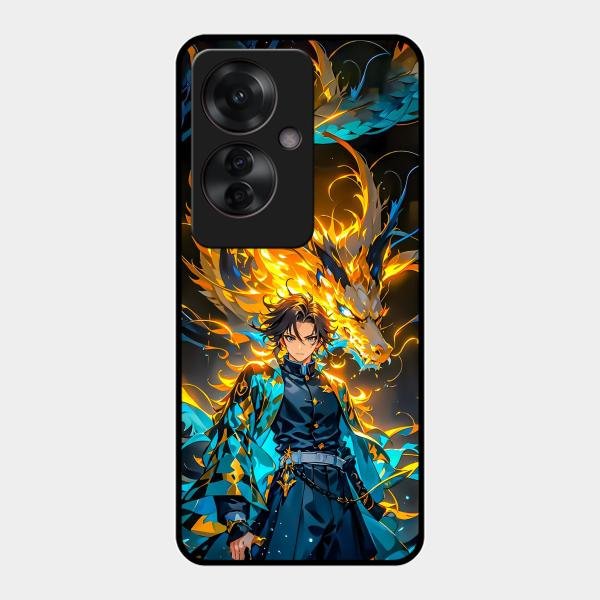 Fire Soul Tanjiro Glass Case Cover For Oppo F25 Pro 5G