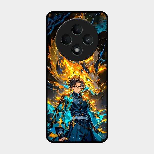 Fire Soul Tanjiro Glass Case Cover For Oppo F27 5G