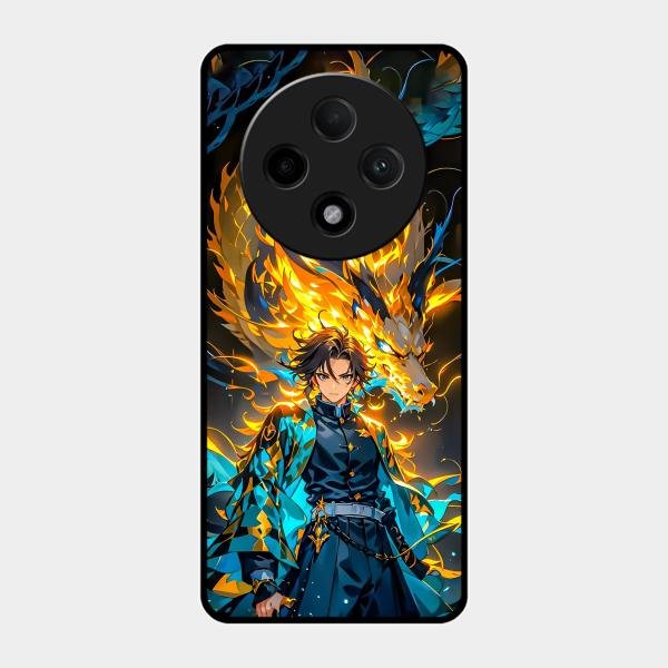 Fire Soul Tanjiro Glass Case Cover For Oppo F27 Pro Plus 5G