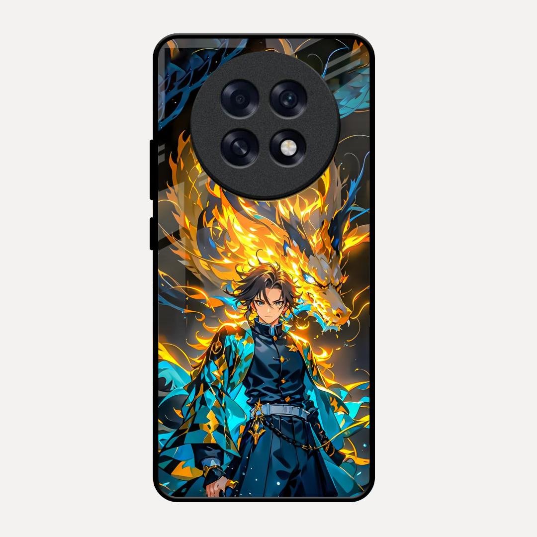 Fire Soul Tanjiro Glass Case Cover For Oppo F31 Pro Plus 5G
