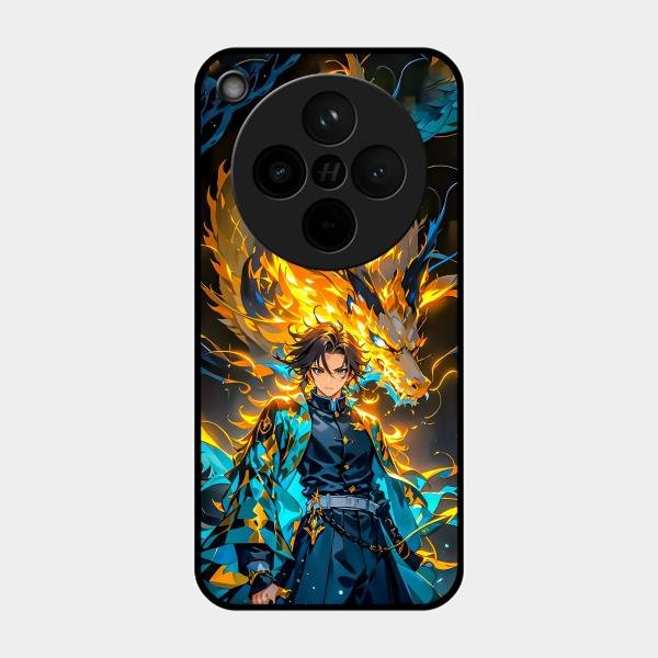 Fire Soul Tanjiro Glass Case Cover For Oppo Find X8 5G