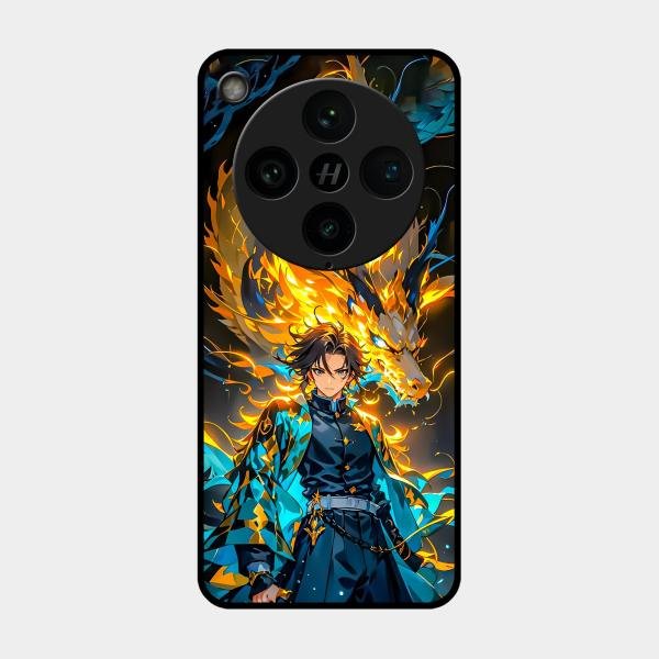 Fire Soul Tanjiro Glass Case Cover For Oppo Find X8 Pro 5G
