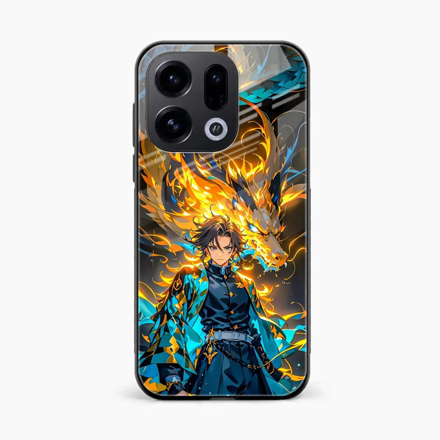 Fire Soul Tanjiro Glass Case Cover For Oppo Find X9 5G