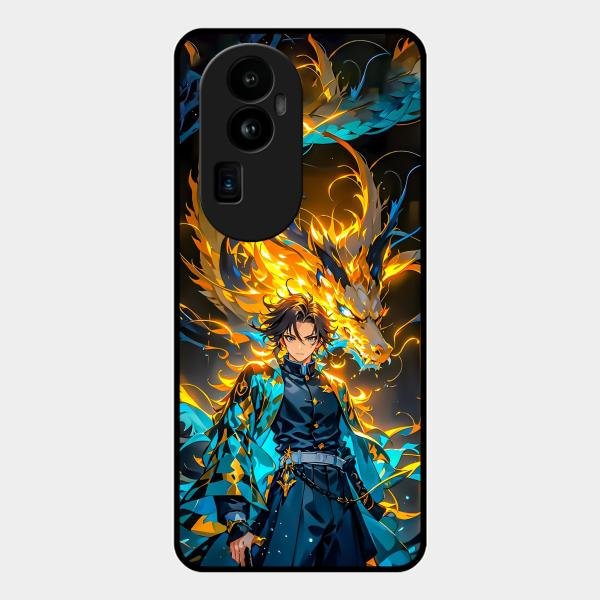 Fire Soul Tanjiro Glass Case Cover For Oppo Reno 10 Pro Plus 5G