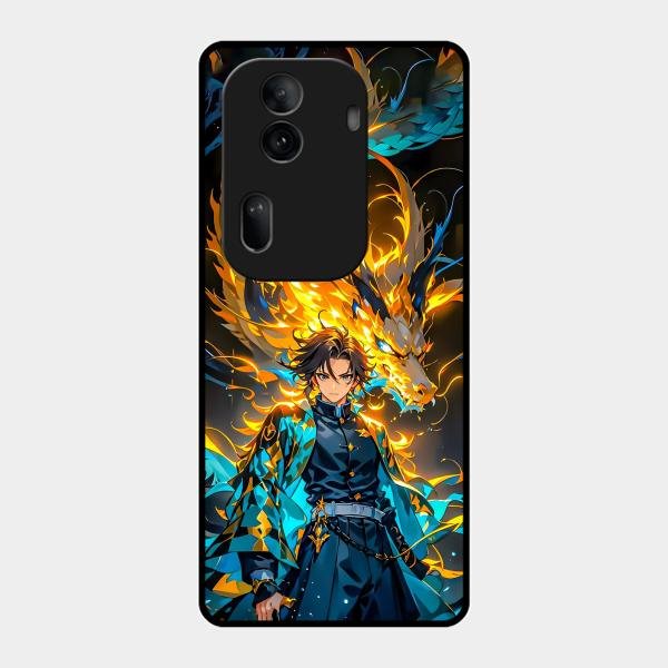 Fire Soul Tanjiro Glass Case Cover For Oppo Reno 11 Pro 5G
