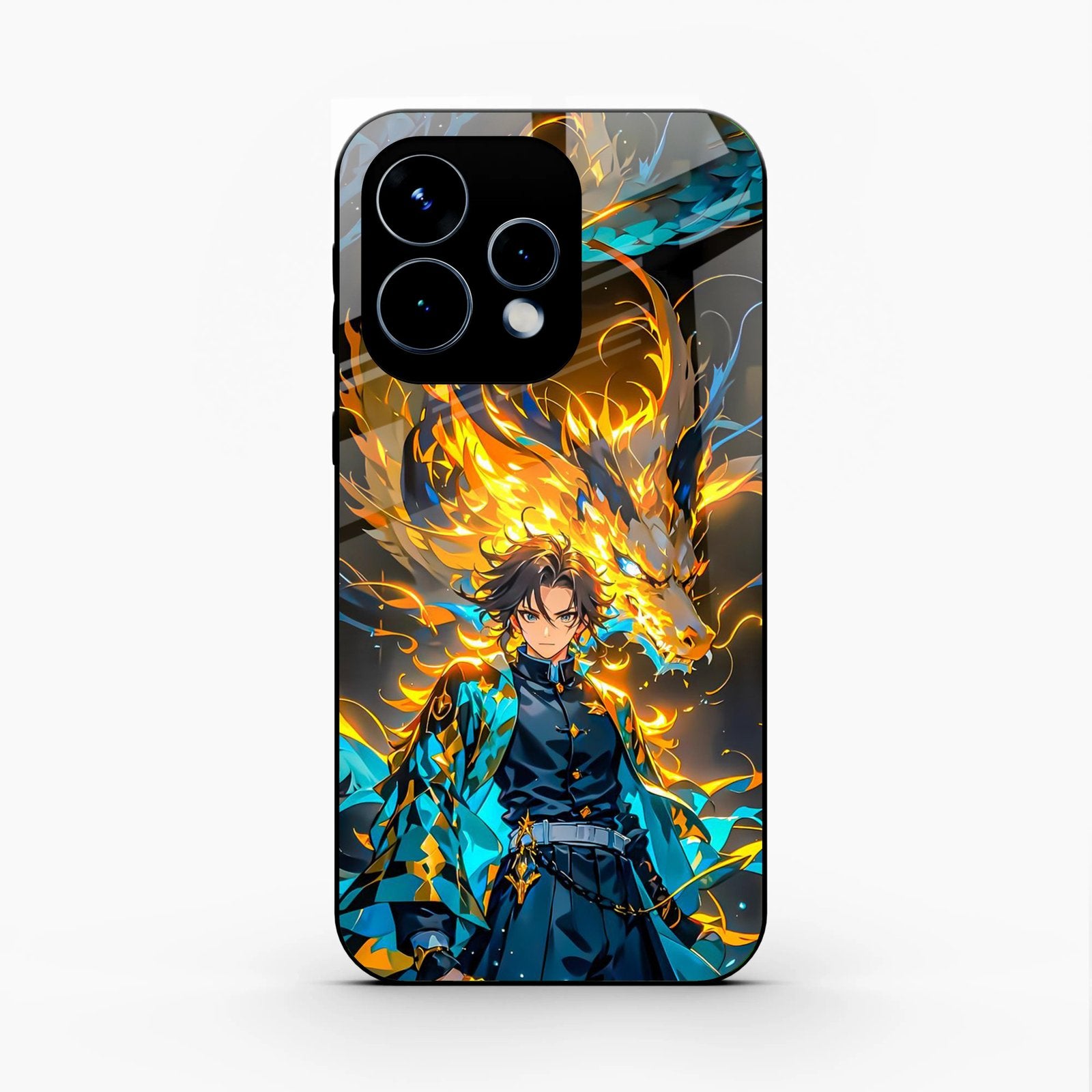 Fire Soul Tanjiro Glass Case Cover For Oppo Reno 15 5G
