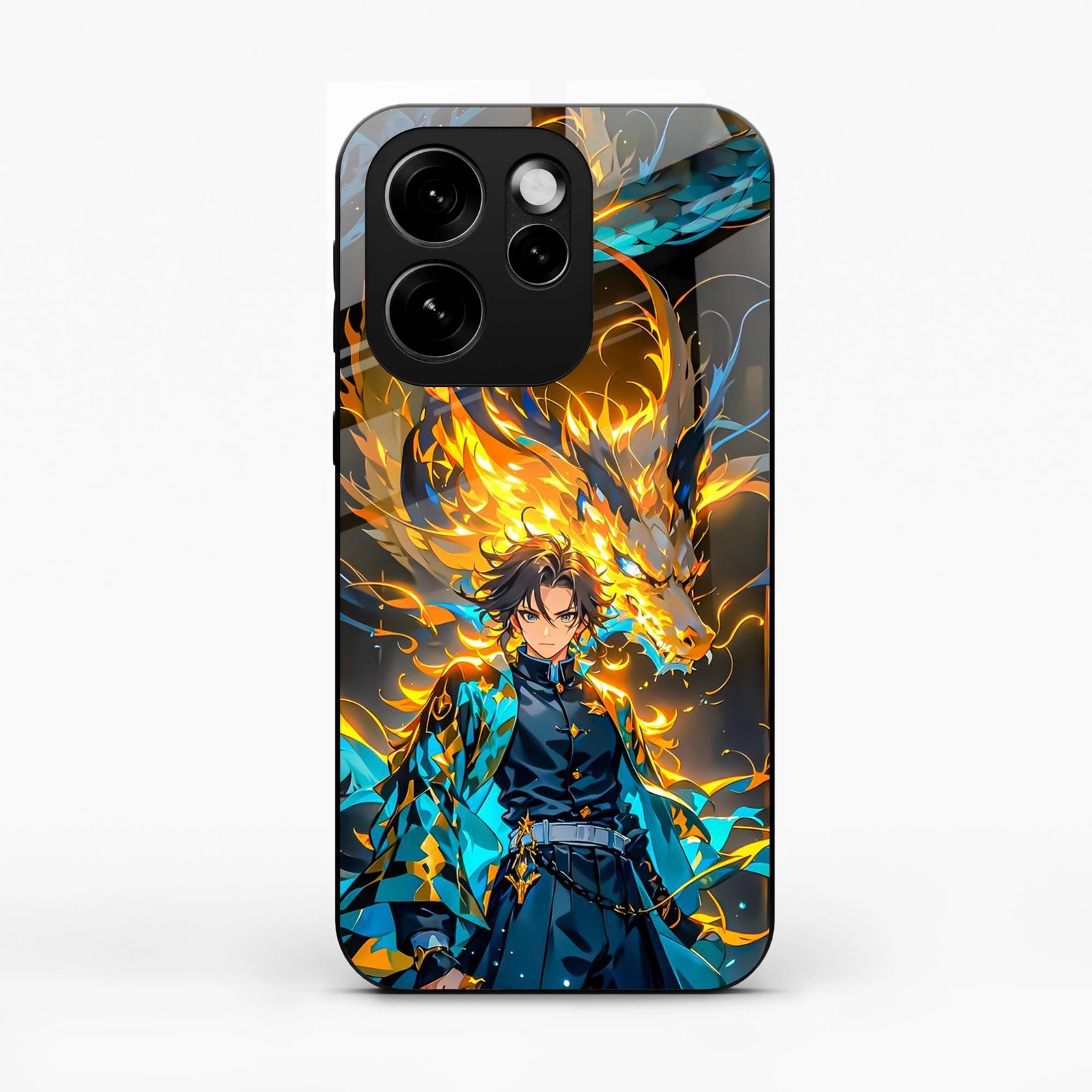 Fire Soul Tanjiro Glass Case Cover For Oppo Reno 15C 5G