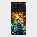 Fire Soul Tanjiro Glass Case Cover For Poco X6 Pro 5G