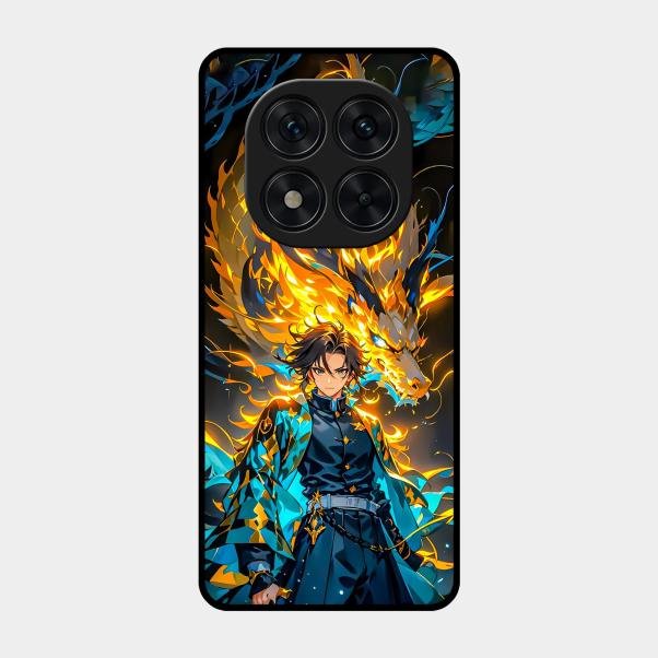 Fire Soul Tanjiro Glass Case Cover For Poco X7 5G
