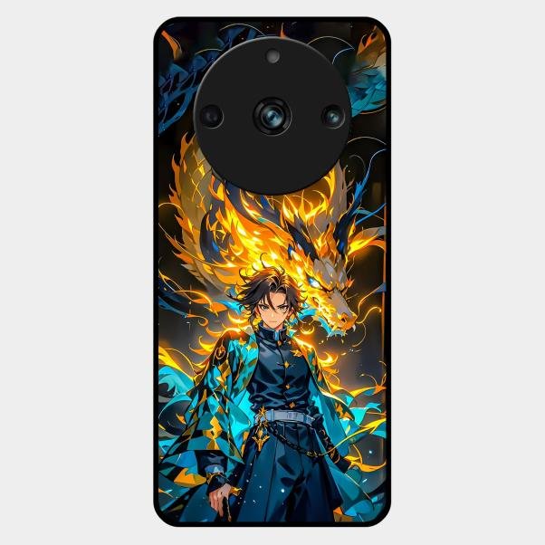 Fire Soul Tanjiro Glass Case Cover For Realme 11 Pro Plus 5G