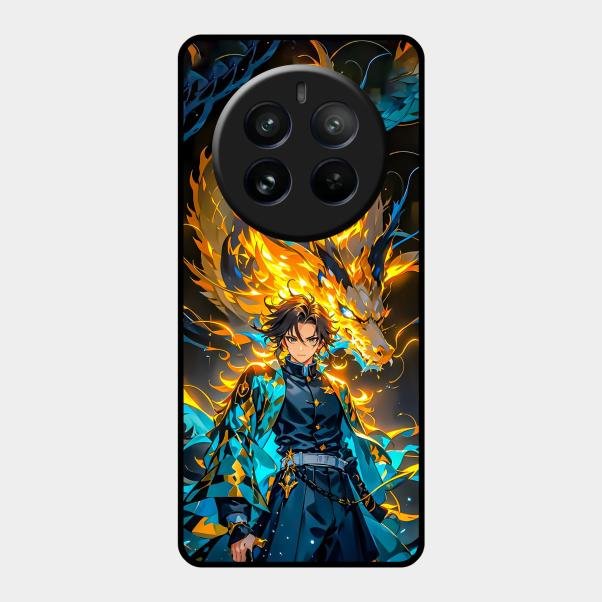 Fire Soul Tanjiro Glass Case Cover For Realme 12 Pro Plus 5G