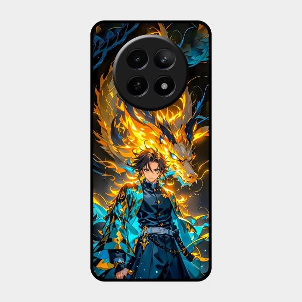 Fire Soul Tanjiro Glass Case Cover For Realme 12X 5G