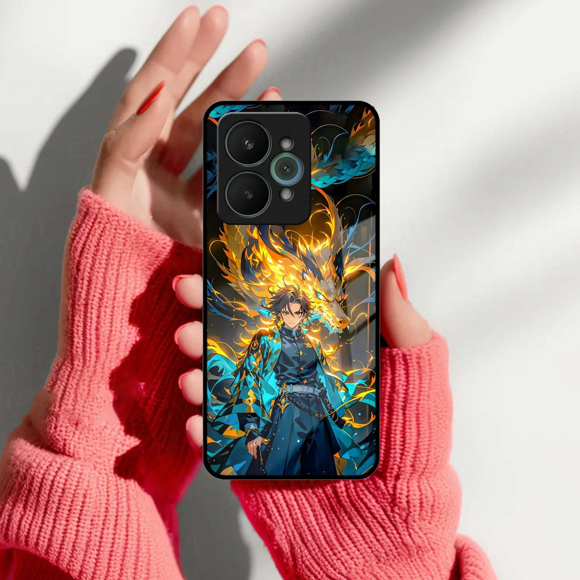 Fire Soul Tanjiro Glass Case Cover For Realme - ShopOnCliQ