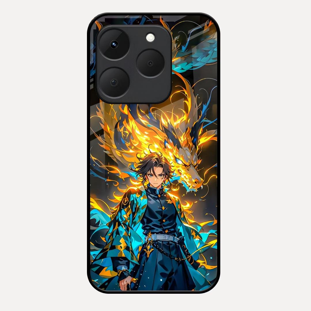 Fire Soul Tanjiro Glass Case Cover For Realme 15T 5G