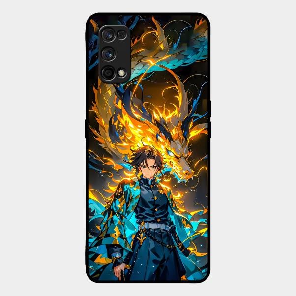 Fire Soul Tanjiro Glass Case Cover For Realme 7 Pro