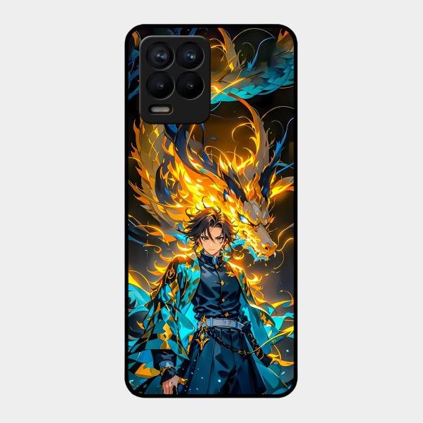 Fire Soul Tanjiro Glass Case Cover For Realme 8 Pro