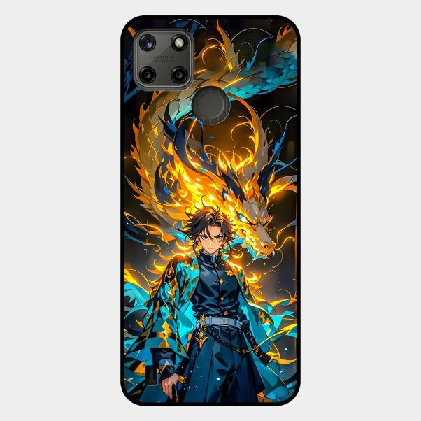 Fire Soul Tanjiro Glass Case Cover For Realme C21Y