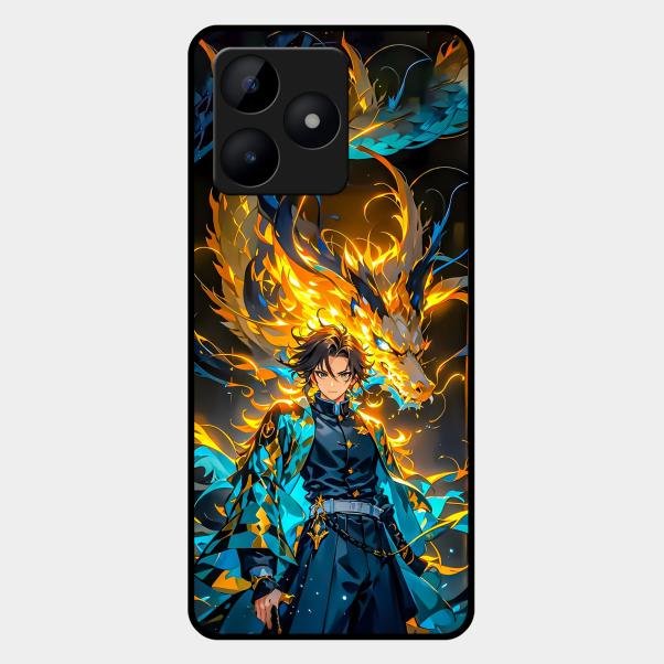Fire Soul Tanjiro Glass Case Cover For Realme C53