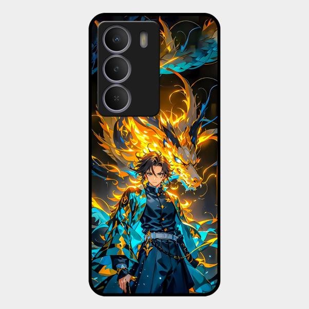 Fire Soul Tanjiro Glass Case Cover For Realme P3 Lite 5G