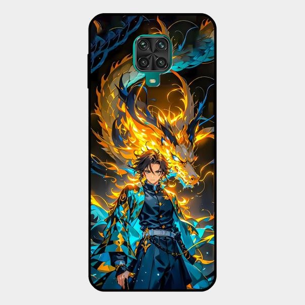 Fire Soul Tanjiro Glass Case Cover For Redmi Note 10 Lite