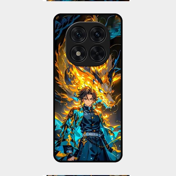 Fire Soul Tanjiro Glass Case Cover For Redmi Note 14 Pro 5G