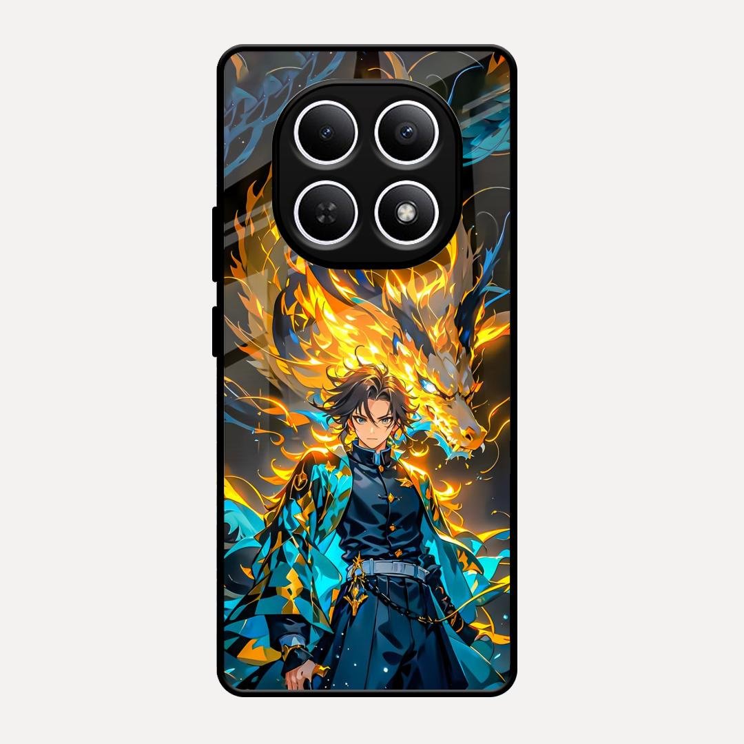 Fire Soul Tanjiro Glass Case Cover For Redmi Note 15 5G