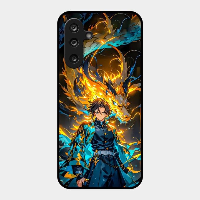 Fire Soul Tanjiro Glass Case Cover For Samsung Galaxy F36 5G